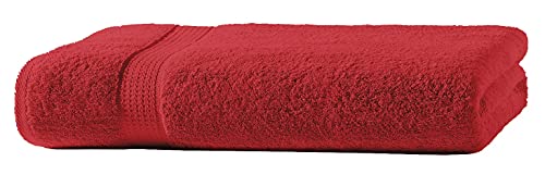 one-home Gästetuch Handtuch Duschtuch Badetuch Frottee 100% Baumwolle 15 Farben, Präzise Farbe:Rot, Produktart:Duschtuch 70x140 cm von one-home