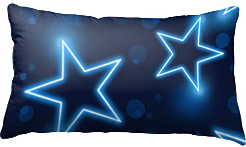 one-home Kissenbezug Kissenhülle 40x80 cm Sterne Stern dunkel blau leuchtoptik Microfaser von one-home