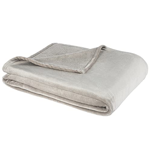 one-home Kuscheldecke Flauschig 180x220 cm grau warm kuschelig weich Nicki Fleecedecke von one-home