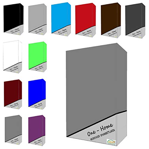 one-home Microfaser Spannbettlaken Spannbetttuch Bettlaken Betttuch mit Rundumgummi, Farbe:Grau, Maße:140x200 cm - 160x200 cm von one-home