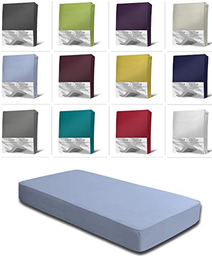 one-home Spannbettlaken Boxspringbett Wasserbett Elasthan Spannbetttuch Bettlaken Elastan, Farbe:Hellblau, Maße:180-200 x 200-220 cm von one-home