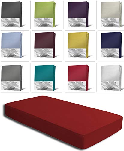 one-home Spannbettlaken Boxspringbett Wasserbett Elasthan Spannbetttuch Bettlaken Elastan, Farbe:Rot, Maße:180-200 x 200-220 cm von one-home