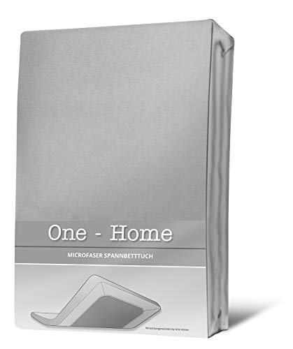 one-home Spannbettlaken Silber 140x200 cm - 160x200 cm Microfaser Spannbetttuch von one-home
