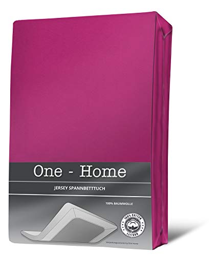 one-home Spannbettlaken Spannbetttuch Magenta pink 180 x 200 cm - 200 x 200 cm Jersey von one-home