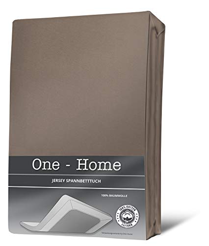 one-home Spannbettlaken Spannbetttuch Taupe braun Nougat 90x200 cm - 100x200 cm Jersey von one-home