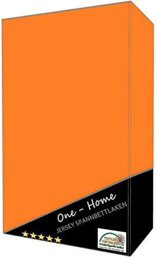 one-home Spannbettlaken Spannbetttuch orange Terracotta 90x200 cm - 100x200 cm Baumwolle von one-home