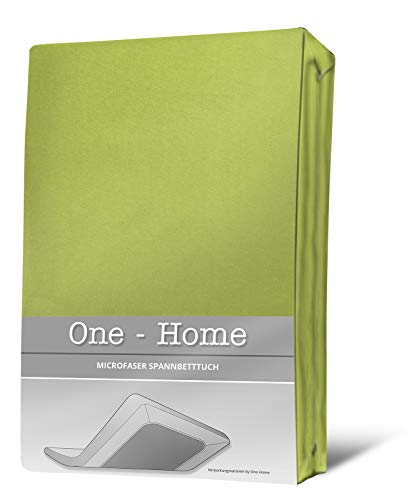 one-home Spannbettlaken grün 180x200 cm - 200x200 cm Microfaser Spannbetttuch von one-home