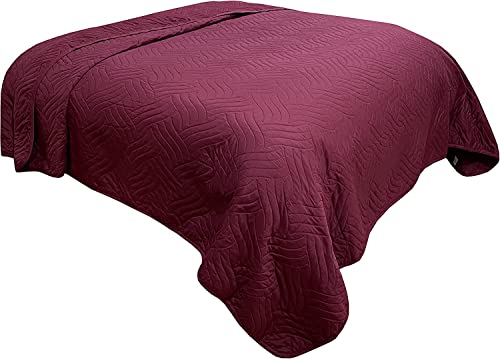 one-home Tagesdecke Bettüberwurf 140x210 cm Bordeaux Uni Einfarbig gesteppt Sofaüberwurf von one-home