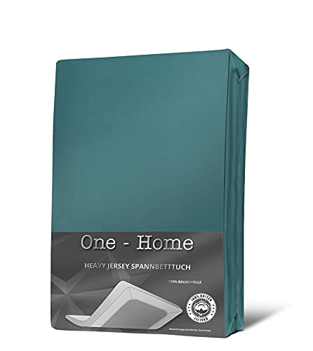 one-home Topper Spannbettlaken Bettlaken Petrol 180x200-200x200 Heavy Jersey Baumwolle von one-home