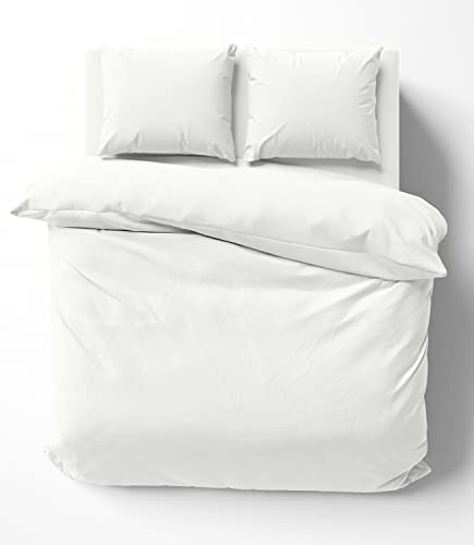 one-home Uni Bettwäsche 200x200 cm weiß Doppelbett Bettbezug Einfarbig Renforce Baumwolle von one-home