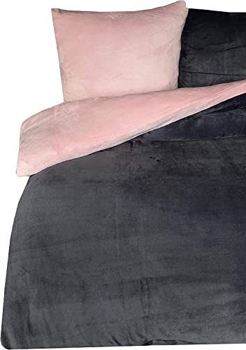 one-home Winter Bettwäsche 240x220 cm Teddy Plüsch Nicki Uni rosa warm Fleece Doppelbett one-home Winter Bettwäsche 240x220 cm Teddy Plüsch Nicki Uni rosa warm Fleece Doppelbett von one-home