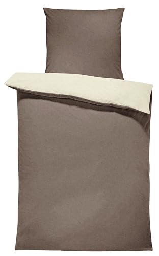 one-home Winter Bettwäsche Doubleface Uni Wende kuschelig flauschig warm weich Fleece, Größe: 155x220 cm, Farbe: Taupe/beige Natur one-home Winter Bettwäsche Doubleface Uni Wende kuschelig flauschig warm weich Fleece, Größe: 155x220 cm, Farbe: Taupe/beige Natur von one-home
