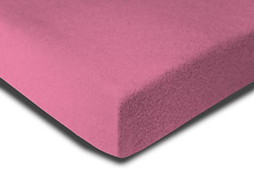 one-home Winter Spannbettlaken 90x200 cm - 100x200 cm rosa Flausch Fleece Bettlaken Warm von one-home