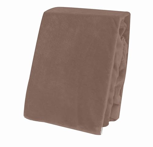 one-home Winter Spannbettlaken Bettlaken Teddy Plüsch Warm Weich Nicki Fleece Kuschelig Flauschig Cashmere Touch Einfarbig, Größe:2er Pack 90x200 cm - 100x200 cm, Farbe:Taupe von one-home