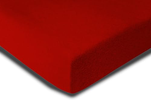 Winter Spannbettlaken Flausch Warm Thermo Fleece Weich Bettlaken Spannbetttücher, Größe:140x200 cm - 160x200 cm, Farbe:rot von one-home
