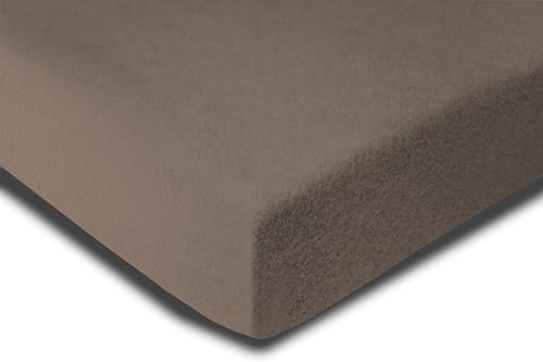 one-home Winter Spannbettlaken Flausch Warm Thermo Fleece Weich Bettlaken Spannbetttücher, Größe:2er Pack 90x200 cm - 100x200 cm, Farbe:Taupe von one-home