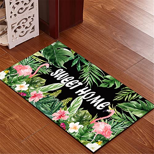 Willkommens-Eingangs-Fußmatten Palmenblatt-Druck, rutschfeste, saugfähige Teppiche für den Außenbereich, Innenbereich, Haustürmatte, 60 x 90 cm Fußmatte von oneforus