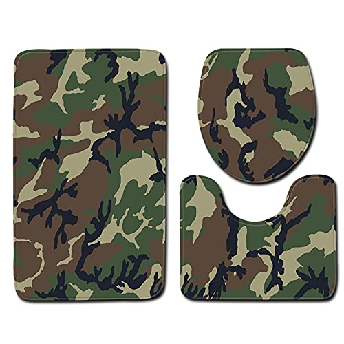 oneforus 3 Stück rutschfeste Badezimmermatten Set Camouflage Print Badematte Toilettendeckel Abdeckung U-förmiger Kontur Teppich Teppich oneforus 3 Stück rutschfeste Badezimmermatten Set Camouflage Print Badematte Toilettendeckel Abdeckung U-förmiger Kontur Teppich Teppich von oneforus