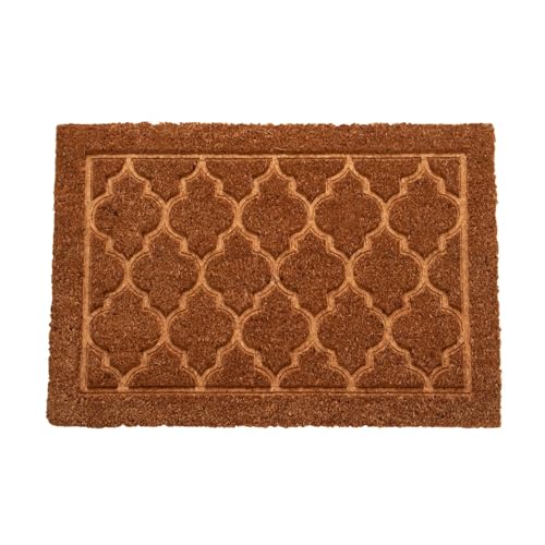 onestopbuys Fußmatte für drinnen und draußen, Kokosfaser, rutschfest, 40 x 60 cm (Muster 2) von onestopbuys