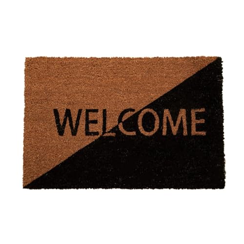onestopbuys Fußmatte für drinnen und draußen, Kokosfaser, rutschfest, 40 x 60 cm (Muster 4) von onestopbuys