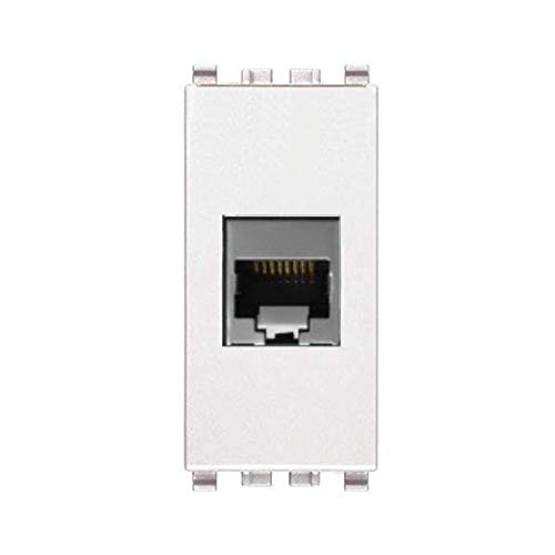 Frutto Rj45 FTP geschirmt CAT.6a kompatibel mit Rattan Plana Modular Steckdose 8-polig für Ethernet-Kabel Verbindung ohne Werkzeug Weiß von oniroview