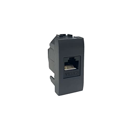 oniroview RJ45 UTP CAT.6A Steckdose kompatibel Living Light L4262C6S für Lan-Kabel ohne Werkzeug, Schwarz von oniroview