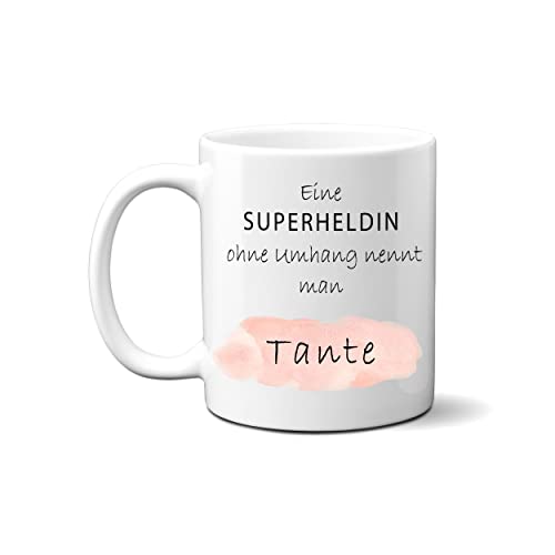 online-hut - Kaffeetasse - Tasse - Lieblingstasse - Sprüche Tasse - Superhelden Ohne Umhang - Tante- Geschenkidee - LT-46-TA von online-hut