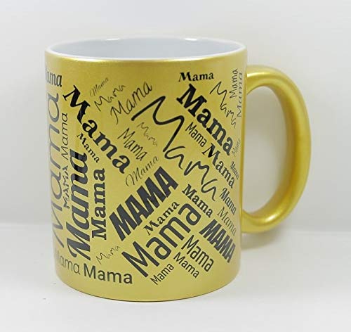 online-hut Namenstasse (Wunschname) Metallic Gold/selber individuell Gestalten/Personalisierbar mit eigenem Text/Werbetasse/zum bedrucken/Motivtasse/Firmentasse/mit Logo von online-hut