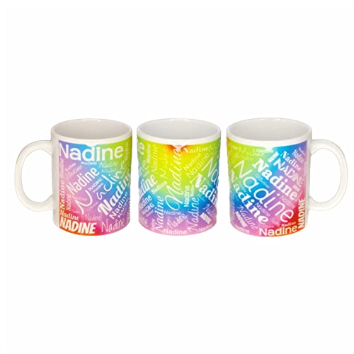 online-hut - Namenstasse - Lieblingstasse - Regenbogen - Farbverlauf mit Weisser Schrift - Personalisierbar - Dein Name - NT-21 von online-hut