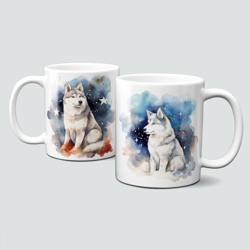 online-hut - Tasse - Kaffeebecher - Husky - Dog - Hund - Animals - Tiere - Sweet Animals - Colorful - Bunt - Motivtasse - Geschenkidee - LT-844 von online-hut