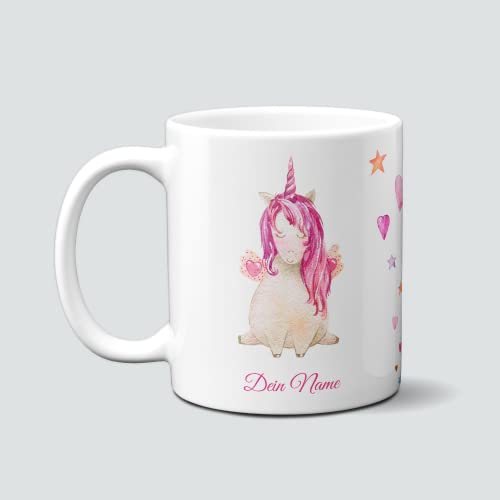 online-hut-Tasse - Kaffeebecher - Kaffeetasse - Einhorn - Dein Name - personalisiert - Motivtasse - Kindertasse - LM-13 von online-hut