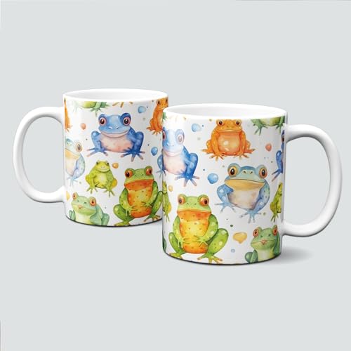 online-hut - Tasse - Kaffeebecher - Lieblingstasse - Frogs - bunte Frösche in kräftige Farben - LT-288 von online-hut