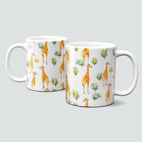 online-hut - Tasse - Kaffeebecher - Lieblingstasse - mit Giraffen und Pflanzen - LT-293 von online-hut