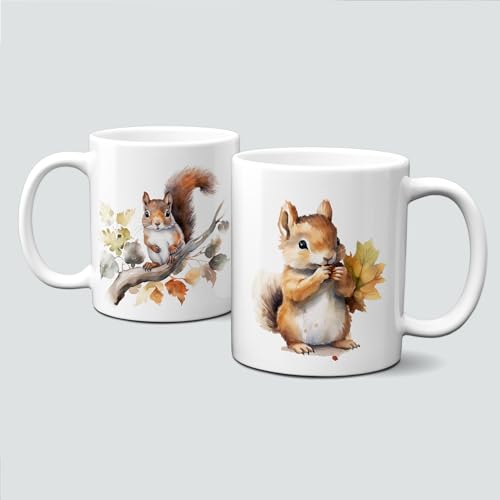 online-hut - Tasse - Kaffeebecher - Lieblingstasse - mit süßem Eichhörnchen auf Ast - LT-358 von online-hut