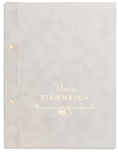 A4 Stammbuch der Familie Lasa helles Grau Familienstammbuch Hochzeit Standesamt incl. 11 Prospekthüllen von online-stammbuch