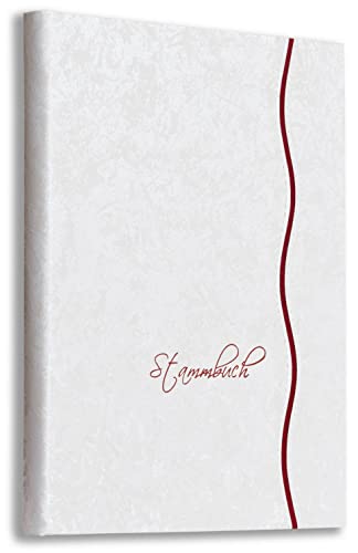 A5+ Stammbuch der Familie weiß Lante für alle Urkundenformate (Din A5, A4 und Behördenformat) Standesamt Hochzeit incl. 3 Stammbuchhüllen von online-stammbuch