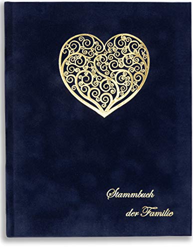 A5 Stammbuch Blau Sena für Hochzeit FÜR ALLE FORMATE (Klassik, A5, A4) Familienstammbuch incl. 3 Klarsichthüllen von online-stammbuch