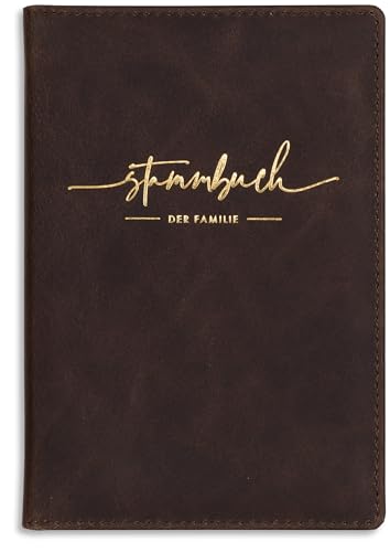 Stammbuch Leder Braun Nang Gold Familienstammbuch Standesamt und Kirche incl. Einleger Veloursleder Hochzeit von online-stammbuch