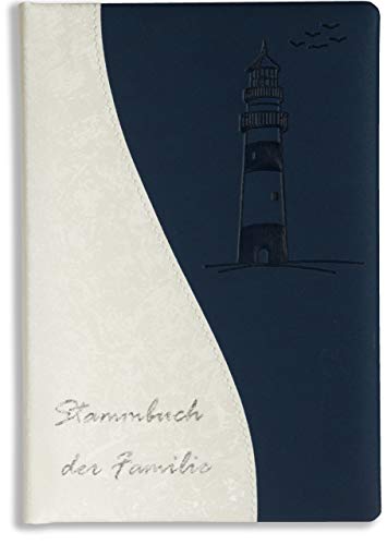 Stammbuch weiß blau Faro Leuchtturm Stammbuch der Familie Standesamt Hochzeit incl. Einleger von online-stammbuch