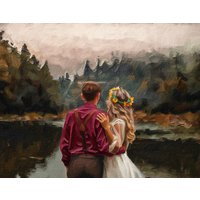 Oil Painting From Photo On Canvas Framed Wedding Portrait Family For Couple Engagement Pet Digital Print Oil Painting From Photo On Canvas Framed Wedding Portrait Family For Couple Engagement Pet Digital Print von onlineportrait