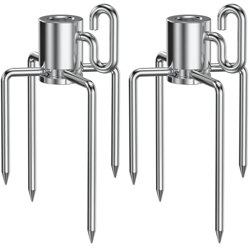 Onlyfire BRF-6002 Verchromt BBQ Fleischklammer Fleischnadel mit Feststellschraube für Durchmesser von Drehspieß Grillspieß 13 mm und Kleiner von onlyfire