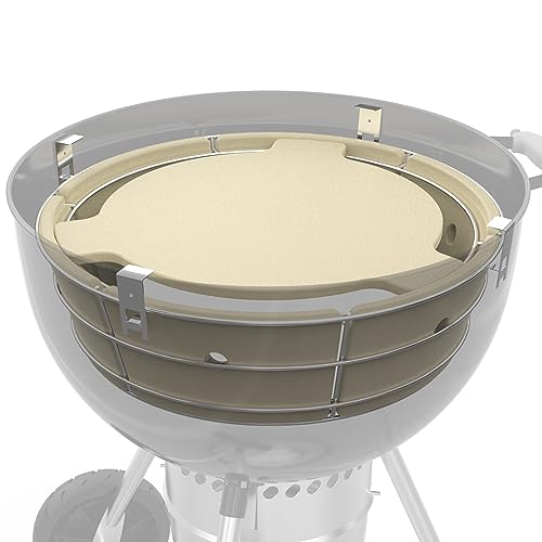 onlyfire Räucherbox Kit mit Edelstahl Holzkohlekorb, Hitzeabweiser und 4 Grillrost Erhöhungen, Räucherkammer Grillzubehör für Weber 57 cm Kettle Holzkohlegrill von onlyfire