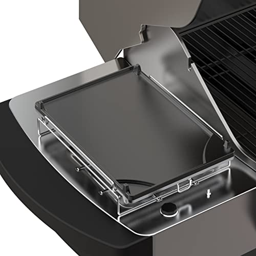 Onlyfire Universal Seitenbrenner Wende Grillplatte Gusseisen, Grillplatte mit Abnehmbarer Grill, BBQ Plancha Grillpfanne für Gasgrill und Holzkohlegrill, Gasgrill Zubehör von only fire