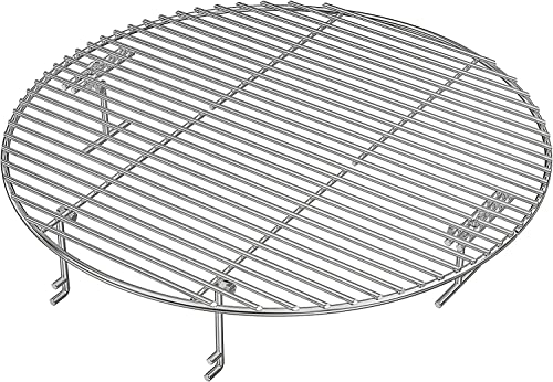 Onlyfire Warmhalterost aus Edelstahl Grillrost rund 44,5 cm Grillerweiterung für Kugelgrills Weber 57 cm, und Keramikgrills wie Large Big Green Egg, Kamado Joe Classic, Pit Boss, Louisiana Grills von only fire