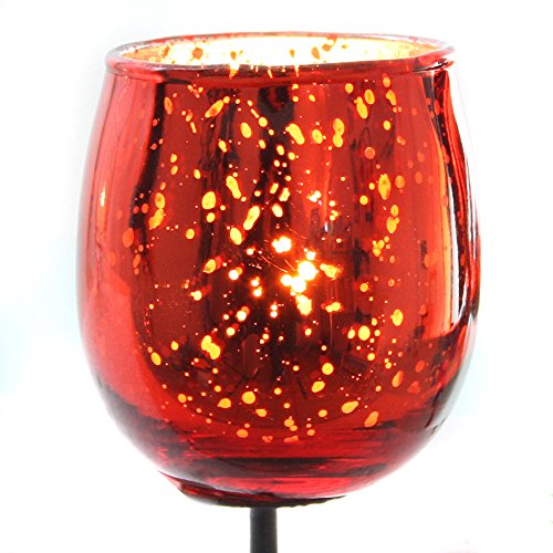 Teelichtglas STICK - rot - für Gestecke und Kränze - Teelichthalter - Adventskranzstecker von Sunature