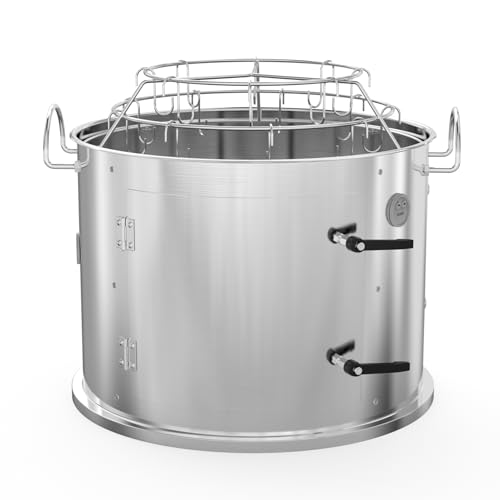 Onlyfire BRK-6115 Edelstahl Räucherkammer Mittelkochsystem für Weber 47 cm Kugel-Holzkohlegrill (Ring+Speck-Aufhänger-Rack-Kit), Verwandeln Sie Ihren Wasserkocher in Rauchiger Bergkocher von onlyfire