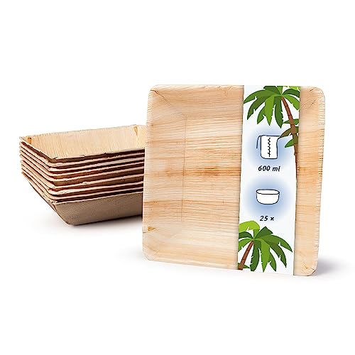 onlyleaf Palmware - umweltfreundliches Einweggeschirr aus Palmblättern I 25 Stück Palmblatt Schale quadratisch 600ml 17cm I Salat-Schüssel Dipschale Suppenschale Servierschale Snackschale onlyleaf Palmware - umweltfreundliches Einweggeschirr aus Palmblättern I 25 Stück Palmblatt Schale quadratisch 600ml 17cm I Salat-Schüssel Dipschale Suppenschale Servierschale Snackschale von onlyleaf