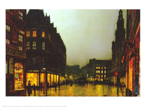 onthewall John Atkinson Grimshaw Boar Lane (Leeds) von Lamplight 1881 Kunstdruck-Poster (... von onthewall