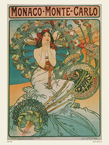 onthewall Jugendstil Poster Kunstdruck Alphonse Mucha Monaco von onthewall