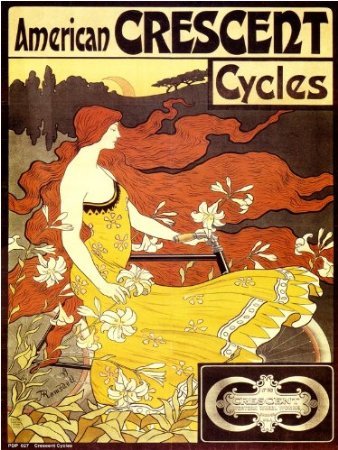 onthewall Art Nouveau Poster/Kunstdruck von Alphonse Mucha Crescent Cycles 40 x 30 cm (PDP 027) von onthewall